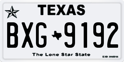 TX license plate BXG9192