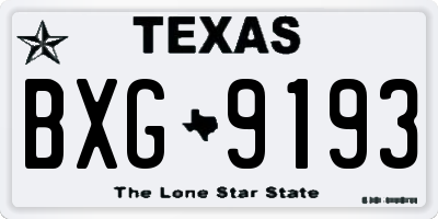 TX license plate BXG9193