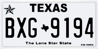 TX license plate BXG9194