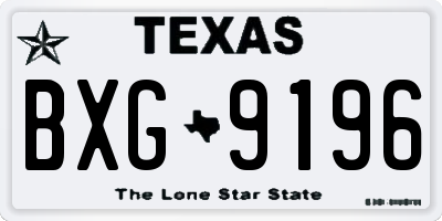 TX license plate BXG9196
