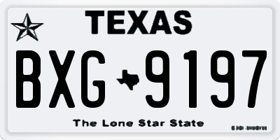 TX license plate BXG9197