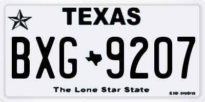TX license plate BXG9207