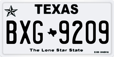 TX license plate BXG9209