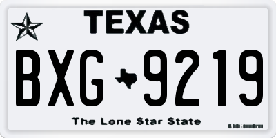 TX license plate BXG9219