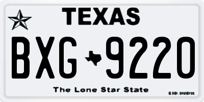 TX license plate BXG9220