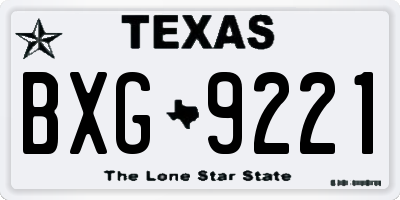 TX license plate BXG9221