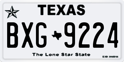 TX license plate BXG9224