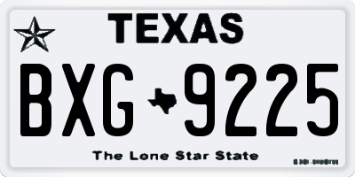 TX license plate BXG9225