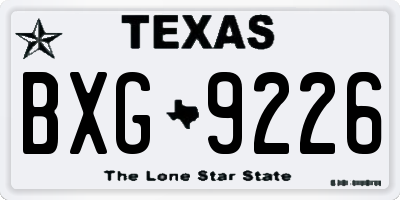 TX license plate BXG9226