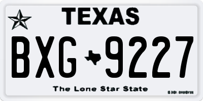 TX license plate BXG9227