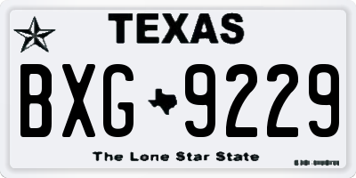 TX license plate BXG9229