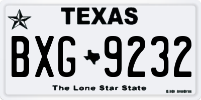 TX license plate BXG9232