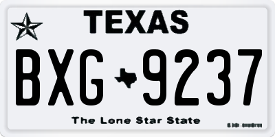TX license plate BXG9237