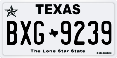 TX license plate BXG9239