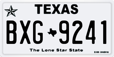 TX license plate BXG9241