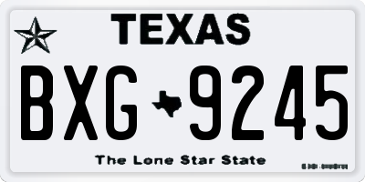 TX license plate BXG9245