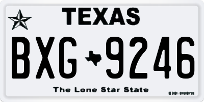 TX license plate BXG9246