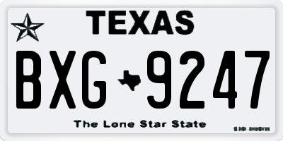 TX license plate BXG9247
