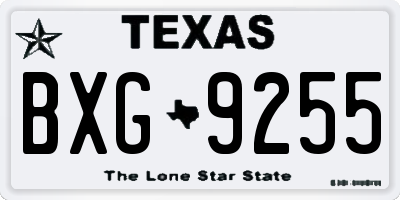 TX license plate BXG9255