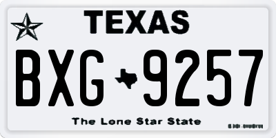 TX license plate BXG9257