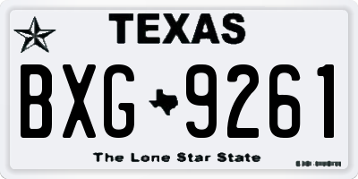 TX license plate BXG9261