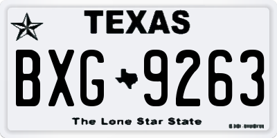 TX license plate BXG9263