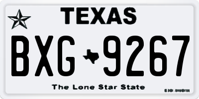 TX license plate BXG9267