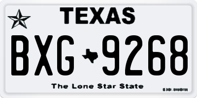 TX license plate BXG9268