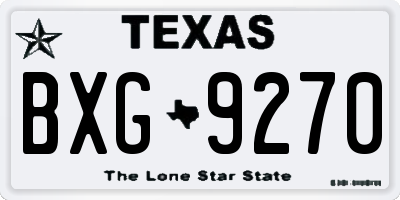 TX license plate BXG9270