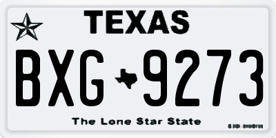TX license plate BXG9273