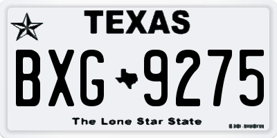 TX license plate BXG9275