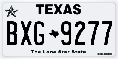 TX license plate BXG9277