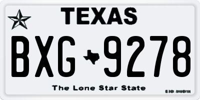TX license plate BXG9278