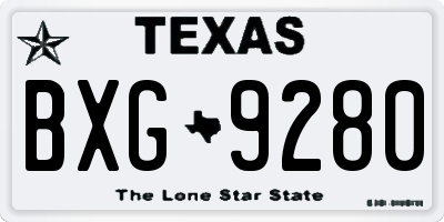 TX license plate BXG9280