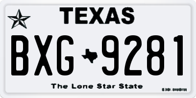 TX license plate BXG9281