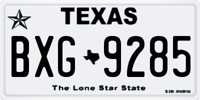 TX license plate BXG9285