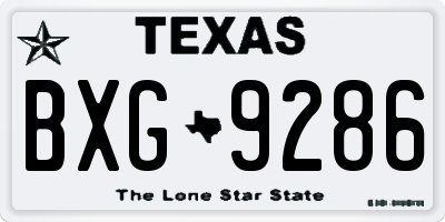 TX license plate BXG9286