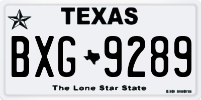TX license plate BXG9289