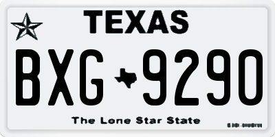 TX license plate BXG9290