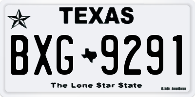 TX license plate BXG9291