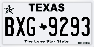 TX license plate BXG9293