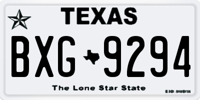 TX license plate BXG9294