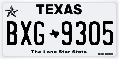 TX license plate BXG9305