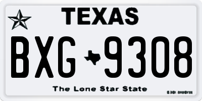 TX license plate BXG9308