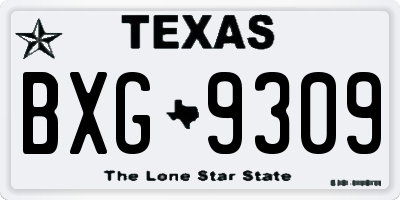 TX license plate BXG9309