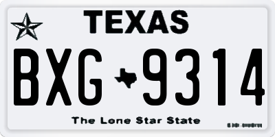 TX license plate BXG9314