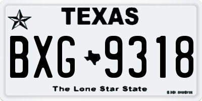 TX license plate BXG9318