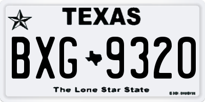 TX license plate BXG9320