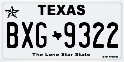 TX license plate BXG9322