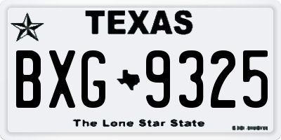 TX license plate BXG9325